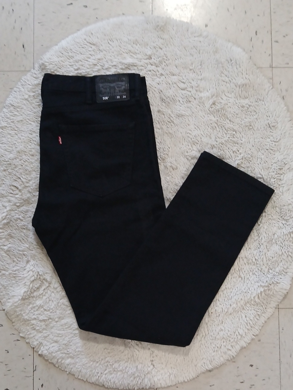 Levis Men's 508 38 X 34 Straight Leg Jeans In Black